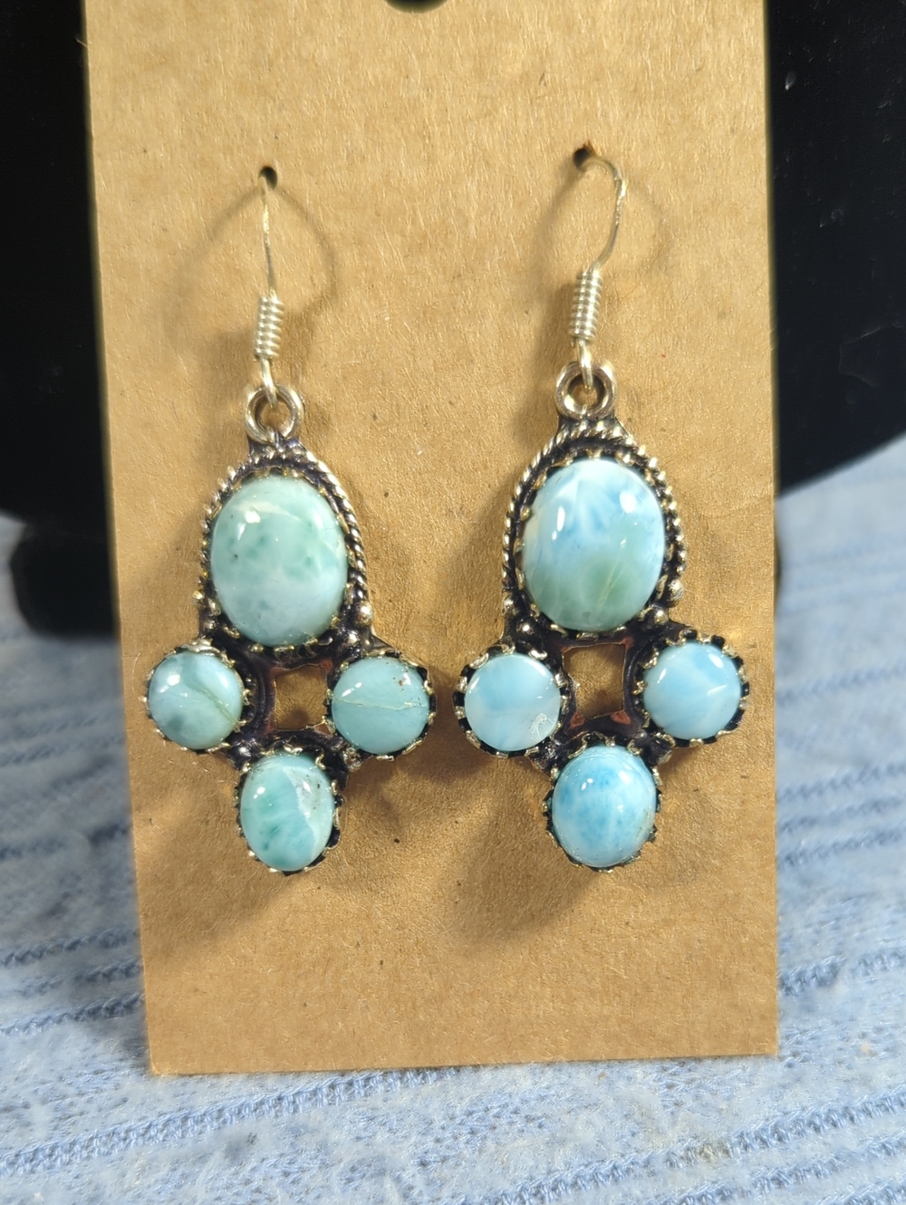 Larimar Dangle Earrings- Dominican Republic